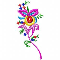 Flowers And Tree Embroidery Design 10